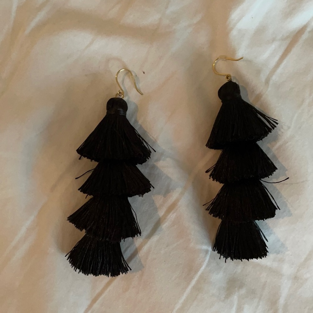 Baublebar black tassel earrings